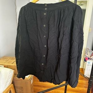 Forever 21 Knee Length Skirt  with button detail | 3X | black